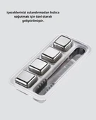 CEYLAN ADAM Paslanmaz Metal Buz Küpleri Seti Klipsli Sulandırmadan Soğutma Özellikli thumbnail 5