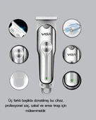 CEYLAN ADAM Gümüş Desenli Şarjlı Tıraş Makinesi – 120 Dakika Çalışma Süresi, 3 Başlıklı thumbnail 6