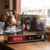 Han Çelik Çift Demlikli Pleytli Endüstriyel Elektrikli Çay Kazanı - Sıcaklık Göstergeli thumbnail 5