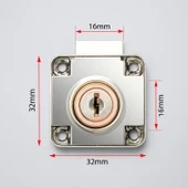 Cam Kilidi Kare Krom Cam Kapak Emniyet Kilidi Dayanıklı Metal Güvenli Kilit Sistem Çekmece 1 Adet thumbnail 5