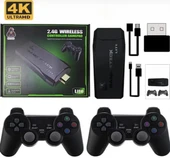 Vintage Gaming 2024 Yeni 4K HD Retro Game Stick 90 lı Yıllar Atari Makinası Oyunları 20000 Oyunlu Konsol Siyah thumbnail 1