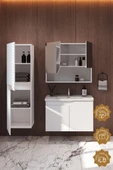 Teta Home Napoli 65 Cm Mdf Banyo Dolabı Seti + Boy Dolabı  Beyaz thumbnail 2