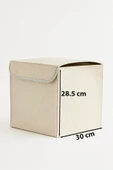 Krem Dolap İçi, Çamaşır, Oyuncak Düzenleyici, Saklama Kutusu, Keçe Sepet Organizer 29X30 Cm thumbnail 3