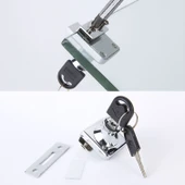 Cam Kilidi Kare Krom Cam Kapak Emniyet Kilidi Dayanıklı Metal Güvenli Kilit Sistem Çekmece 1 Adet thumbnail 4