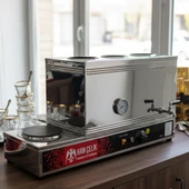 Han Çelik Üç Demlikli Pleytli Endüstriyel Elektrikli Çay Kazanı - Sıcaklık Göstergeli thumbnail 2