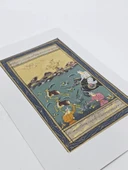 Urdu Yazıtlı Av Sahnesi Adlı El Yapımı Minyatür Resim 21x12 cm thumbnail 3