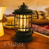 Alaska Retro Şarjlı Kamp Lambası - IPX4 Su Geçirmez, Dimmer Ayarlı, 1200mAh LED Fener thumbnail 6