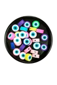 LitaeTrend 30 Adet 10 mm Polimer Kil Fimo Boncuk Takı Bileklik + 1 Metre Lastikli Misina Hediye - Nazar Boncuğu thumbnail 3