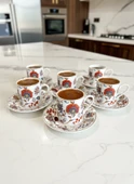 Kapris 6 Kişilik 12 Parça Kahve Fincan Takımı YX-241105 thumbnail 1