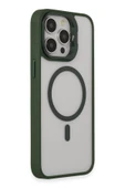 iPhone 15 Pro Max Kılıf Roblox Lens Magsafe Standlı Kapak - Koyu Yeşil thumbnail 2