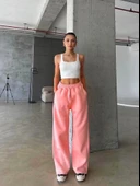 3 iplik şardonlu oversize eşofman somon thumbnail 1