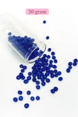 LitaeTrend Dökme Cam Kum Boncuk Büyük Boy (6/0) 4 mm - 20 Gram - Koyu Mavi - BNC103 thumbnail 1