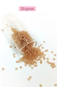 LitaeTrend Dökme Cam Kum Boncuk (8/0) 3 mm - 20 Gram - Şeffaf Bal Rengi - BNC143 thumbnail 1