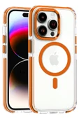 iPhone 14 Pro Max Bella Magsafe Kapak - Turuncu thumbnail 1