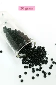 LitaeTrend Dökme Cam Kum Boncuk (8/0) 3 mm - 20 Gram - Parlak Siyah - BNC170 thumbnail 1