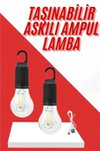 CEYLAN ADAM Şarjlı Aydınlatma Ampul Tasarımlı Ambians Işık Askılı Kamp Lambası thumbnail 2