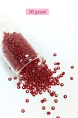 LitaeTrend Dökme Cam Kum Boncuk (8/0) 3 mm - 20 Gram - Koyu Kırmızı - BNC183 thumbnail 1