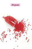 LitaeTrend Dökme Cam Kum Boncuk (11/0) 2 mm - 20 Gram -  Kırmızı - BNC004 thumbnail 1