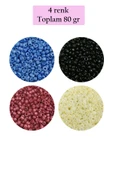 LitaeTrend Dökme Cam Kum Boncuk (11/0) 2 mm - 4 Renk - Toplam 80 Gram -  BNC401 thumbnail 1