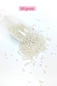 LitaeTrend Dökme Cam Kum Boncuk (11/0) 2 mm - 60 Gram -  Parlak Beyaz - BNC065 thumbnail 1