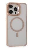 iPhone 15 Pro Kılıf Roblox Lens Magsafe Standlı Kapak - Pudra thumbnail 1