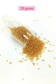 LitaeTrend Dökme Cam Kum Boncuk (11/0) 2 mm - 20 Gram -  Şeffaf Altın - BNC027 thumbnail 1