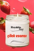 LitaeTrend Doğal Özel Seri Kokulu Dekoratif Kavanoz Mum 210 cc - Çilek Esansı - RYL thumbnail 3