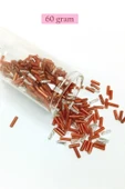 LitaeTrend Uzun Boru Kesme Boncuk Çap 2mm Uzunluk 10 mm - 60 Gram - Kahverengi Gümüş - BNC301 thumbnail 1