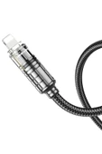 Hoco. U122 1.2M Lantern USB to Lightning Şarj Data Kablosu - Siyah thumbnail 11