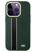 iPhone 14 Pro Max Kılıf HBC-163 Times Kapak - Koyu Yeşil thumbnail 1