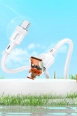 Hoco. U131 1.2M 2in1 USB ve Type-C to Type-C Şarj Data Kablosu - Beyaz thumbnail 3