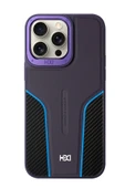 iPhone 15 Pro Max HBC-264 Lambor Karbon Fiber Sport Kapak - Derin Mor thumbnail 1