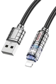 Hoco. U122 1.2M Lantern USB to Lightning Şarj Data Kablosu - Siyah thumbnail 9