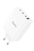 Hoco. N31 Leader PD 100W 3 Adet Type-C 1 Adet USB Şarj Aleti - Beyaz thumbnail 3