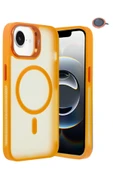 iPhone 16E Flet Lens Magsafe Kapak - Turuncu thumbnail 1