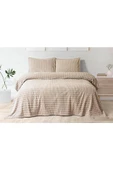 Modern Twist 3 Parça Çift Kişilik Battaniye Seti Kutulu 220x240 Mocha thumbnail 2