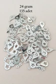 LitaeTrend Oya Abiye Bileklik Kolye Pleksi Metalik Plastik Pul Gümüş Renk 24 gram 195 adet - BNC581 thumbnail 1