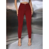 Lucky Life Kadın Yüksek Belli önden Fermuar Ve Nervur Detaylı Dalgıç Tayt thumbnail 2