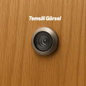 Kapı Dürbünü Kısa Saten 35-60 mm 14 mm Delik Çapı Güvenlik Gözetleme Aparatı Metal Gövde thumbnail 6