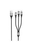 Hoco. X102 Fresh 1M 2.4A 3in1 USB to Type-C / Lightning ve Micro Çıkışlı Hızlı Şarj Data Kablosu - Siyah thumbnail 1