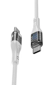 Hoco. U115 1.2M 100W Type-C to Type-C Şarj Data Kablosu - Gri thumbnail 1