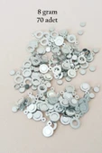 LitaeTrend Oya Abiye Bileklik Kolye Pleksi Metalik Plastik Pul Gümüş Renk 8 gram 70 adet - BNC510 thumbnail 1