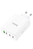 Hoco. N31 Leader PD 100W 3 Adet Type-C 1 Adet USB Şarj Aleti - Beyaz thumbnail 9