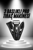 CEYLAN ADAM 3'lü Set Saç Sakal Kesme Traş Makinesi Burun Kılı Alma Tıraş Makinesi thumbnail 2
