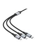 Hoco. X102 Fresh 1M 2.4A 3in1 USB to Type-C / Lightning ve Micro Çıkışlı Hızlı Şarj Data Kablosu - Siyah thumbnail 12