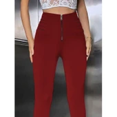 Lucky Life Kadın Yüksek Belli önden Fermuar Ve Nervur Detaylı Dalgıç Tayt thumbnail 1