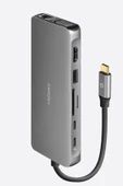 AluHub Max 100W Type-C PD Şarj Destekli 11in1 4K Hub Dönüştürücü - Koyu Gri thumbnail 4