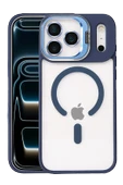 Apple iPhone 17 Pro Remim Lensli Magsafe Standlı Kapak - Lacivert thumbnail 1