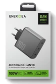 AmpCharge GaN100 2 Adet 100W Type-C ve 1 Adet 35W Type-C Çıkışlı Hızlı Şarj Aleti - Koyu Gri thumbnail 5
