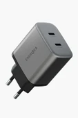 AmpCharger GaN45 2 Adet 45W Type-C Çıkışlı Hızlı Şarj Aleti - Koyu Gri thumbnail 6